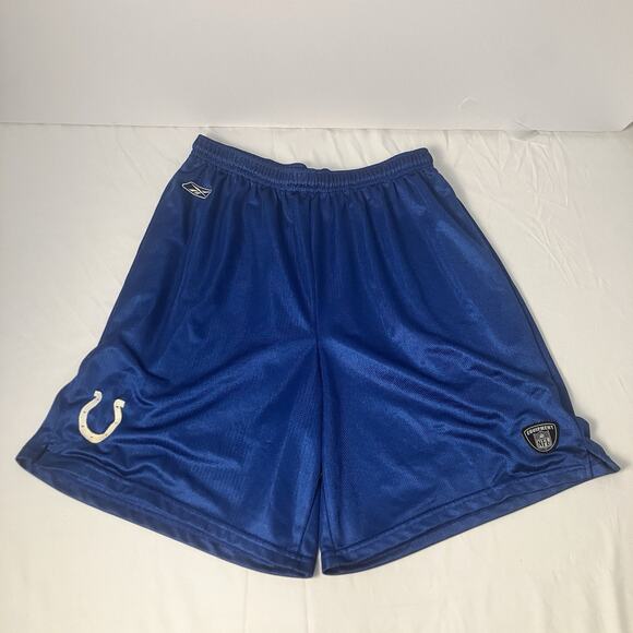 INDIANAPOLIS COLTS Reebok NFL Football On Field Practice Shorts Size L Blue Logo - Picture 1 of 9